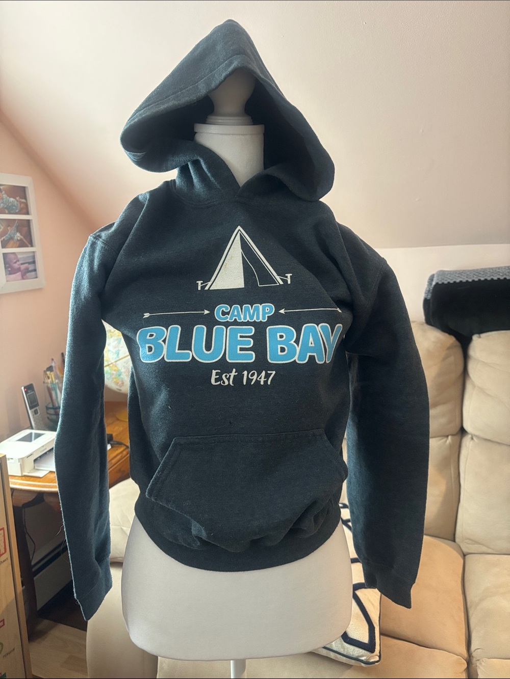 Camp Blue Bay Hooded Sweatshirt - Blue Graphic